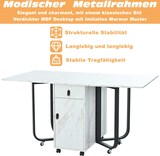 thumbnail of Essgruppe Esstisch mit 4 Stühlen Weiß 150x80x76 cm MDF Tischplatte mit Metallbeinen gepolsterte Samtstühle mit Rückenlehne