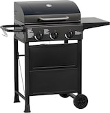 thumbnail of aro Barbacoa de gas, acero/acero inoxidable, 104 x 58 x 104.5 cm, 3 quemadores (3 kW), termómetro, 1 mesa auxiliar plegable, con 2 ruedas, negro