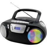thumbnail of Soundmaster SCD5800SW tragbarer CD-Player Radiorecorder Kassettenrekorder USB AUX LED-Licht Karaoke inklusive Mikrofon Farbe Schwarz