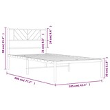 thumbnail of vidaXL Bedframe met hoofdbord metaal zwart 100x190 cm