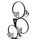 thumbnail of DanDiBo Wandteelichthalter Metall Schwarz Rund Wandkerzenhalter 60 cm Teelichthalter Wand Teelicht Wandleuchter Schmiedeeisen