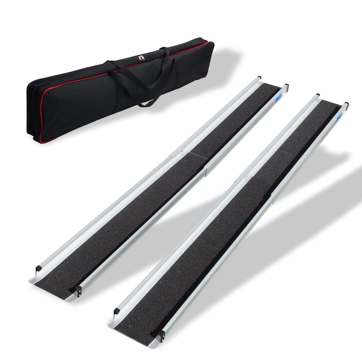 TRUTZHOLM 2 x Teleskoprampe 120 - 213 cm Traglast 272 Alu grau schwarz beschichtet inkl. Tasche Rollstuhlrampe