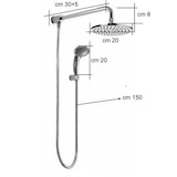 thumbnail of Kit doccia deviatore con doccetta, soffione 20 cm e braccio 30 cm