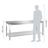 thumbnail of GastroHero Edelstahltisch Arbeitstisch 2000x600 mm mit Grundboden AISI 201 Gastro Tisch Edelstahl höhenverstellbar Küche