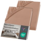 thumbnail of Spannbettlaken DreamScience Mikrofaser - Weich & Anschmiegsam, Rundumgummizug, Bügelfrei 140x200 - 160x200 cm (2er Pack) nougat