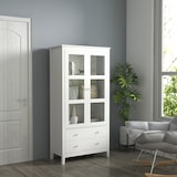 thumbnail of HOMCOM vitrina de salón aparador de cocina con 2 puertas de vidrio templado 3 estantes 2 cajones y bisagras de cierre suave para comedor 80x40x160 cm