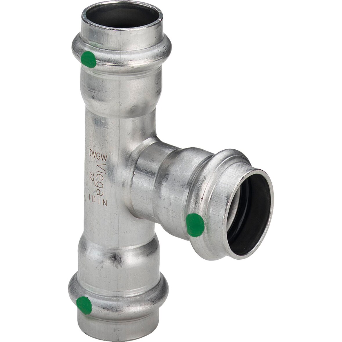 VIEGA T-Stück reduziert Sanpress Inox Edelstahl 42x35x42mm