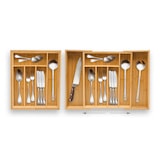 thumbnail of Relaxdays Besteckkasten Bambus, ausziehbarer Besteckeinsatz als Küchenorganizer, Schubladeneinsatz 5x29-48x34 cm, natur