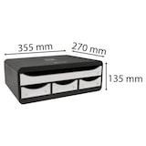 thumbnail of Exacompta 3197213D 1x TOOLBOX ladenbox met 4 laden, Glossy, zwart-wit glanzend