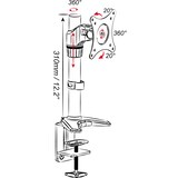 thumbnail of JENIMAGE ME110TK-Tischhalterung - 1 Monitor Neigen -20 bis +25 Grad Drehen 20 Grad Schwenken 360 Grad fuer 15 bis 27 Zoll