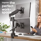 thumbnail of ONKRON Monitor Halterung 2 Monitore für 17 - 42 Zoll Bildschirme bis 15 kg pro Arm, dual Monitor Arm mit Gasdruckfeder,  VESA 75x75-100x100, G140-B