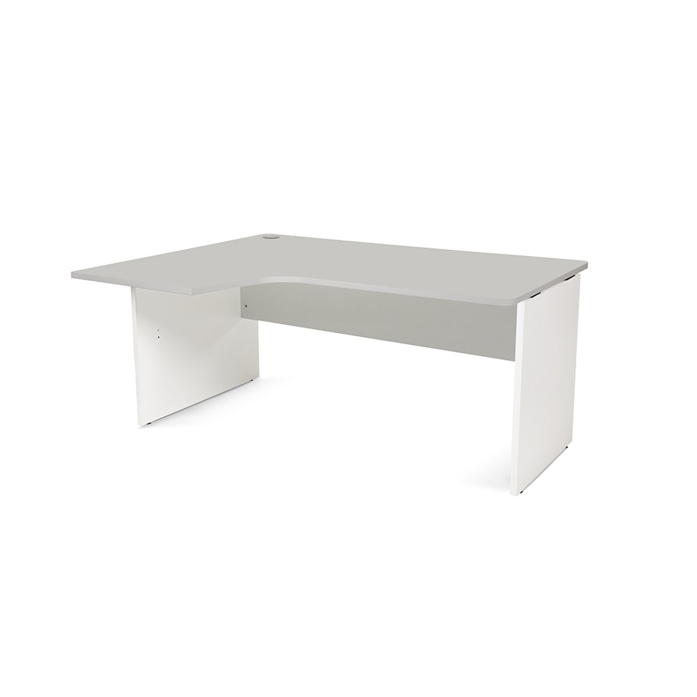 Rocada mesa de oficina serie work con forma de l izquierda 160x120 blanco/gris