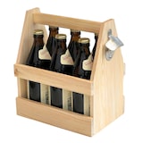 thumbnail of DanDiBo Flaschenträger 6 Flaschen Holz Bierträger mit Flaschenöffner 93945 Männerhandtasche