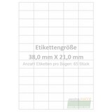 thumbnail of Wasser auflösbare Etiketten 38,0 x 21,0 mm(Anzahl Bögen /VPE: 25)