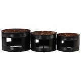 thumbnail of Tables de bar forme tambour 3 pcs bois massif de récupération Modèle Renaissance Élite