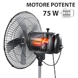 thumbnail of Ventilatore A Piantana Potente Da 75W Per Pavimento 5 Pale In Acciaio Da 42 Cm Silenzioso 3 Velocità Oscillante Altezza e Inclinazione Regolabili