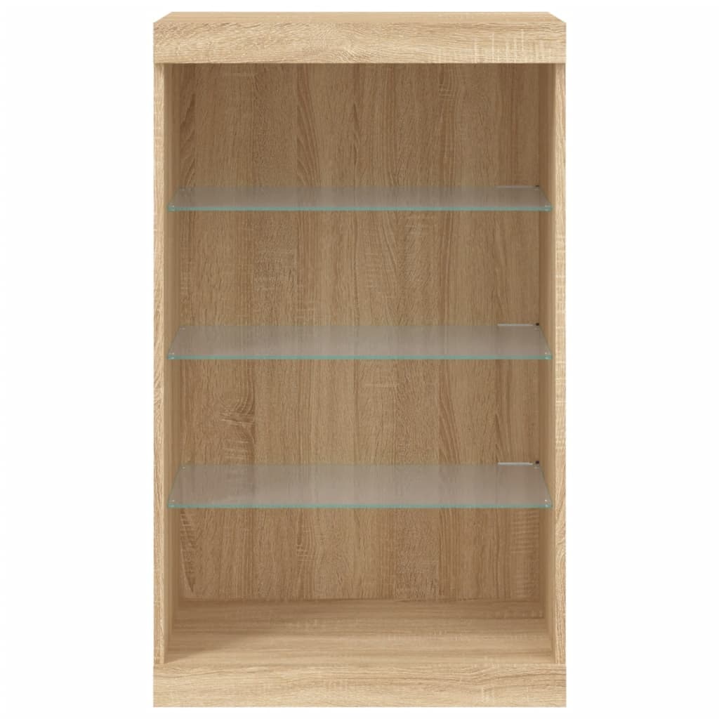 vidaXL Sideboard mit LED-Leuchten Sonoma-Eiche 60,5x37x100 cm