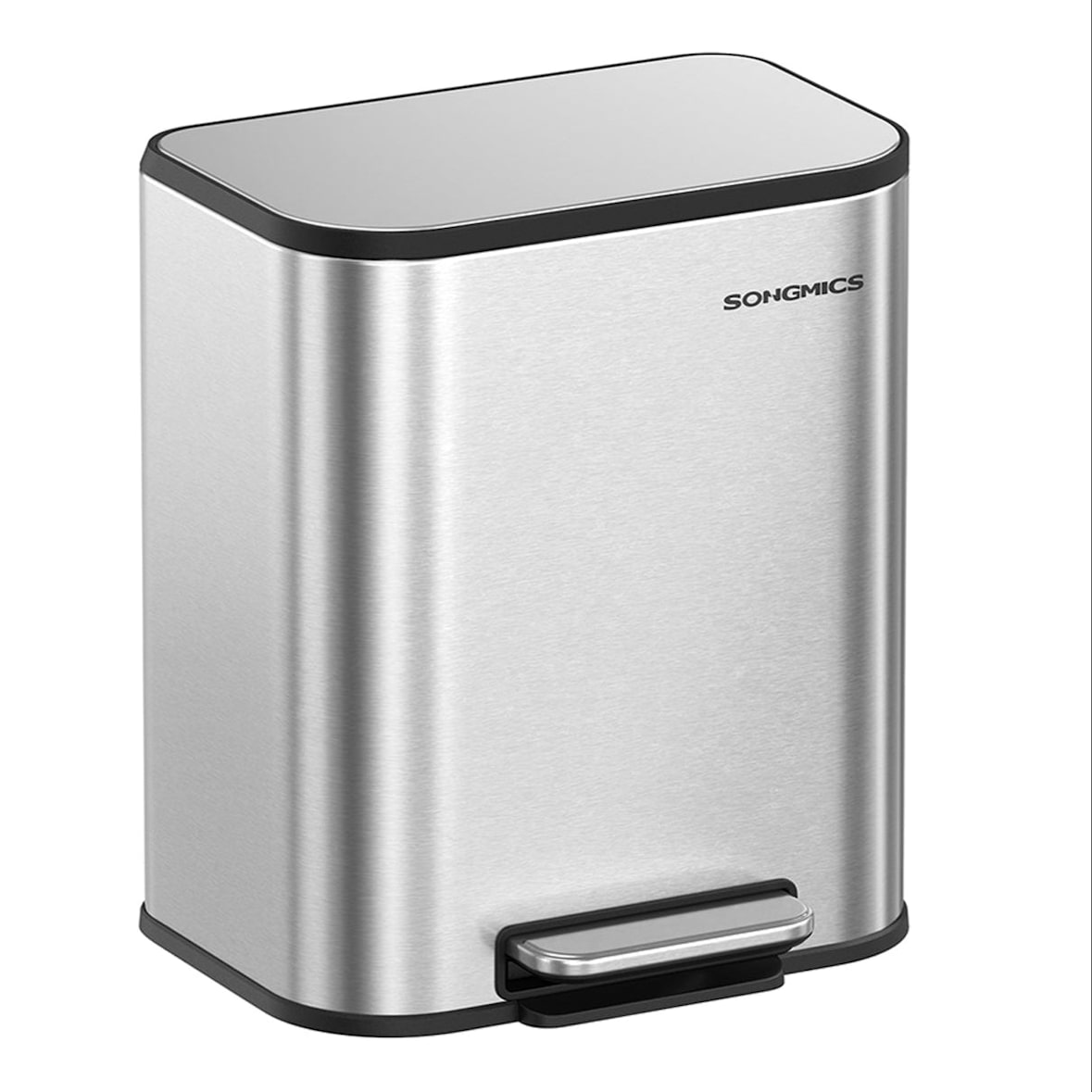 Helloshop26 - Keukenafvalbak 36,6 x 30 x 42,5 cm pedaalemmer van 20 liter stalen afvalbak met softclose deksel dat open blijft 12_0007230