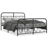 thumbnail of vidaXL Bedframe met hoofd- en voeteneinde metaal zwart 150x200 cm