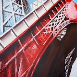 thumbnail of Pittura a olio Torre Eiffel Tricolore, 100% dipinto a mano pittura murale XL, 100x100cm