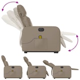thumbnail of vidaXL Massagesessel mit Aufstehhilfe Elektrisch Cappuccino Kunstleder