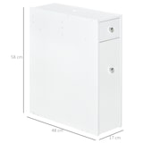 thumbnail of HOMCOM armario auxiliar de baño mueble de baño estrecho con 2 cajones y compartimiento superior con tapa para lavabo ducha 17x48x58 cm blanco
