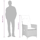 thumbnail of vidaXL Tuinstoelen 2 st verstelbaar met kussens poly rattan grijs