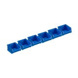 thumbnail of PROREGAL Wandleiste mit 6x Blaue Sichtlagerbox 1.0 mit Abdeckung | HxBxT 6,1x60,5x10cm | Wandhalterung, Kleinteileaufbewahrung, Sortimentsboxhalterung