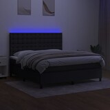 thumbnail of vidaXL Boxspringbett mit Matratze & LED Schwarz 160x200 cm Stoff