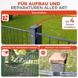 thumbnail of 10x Qualinos Pfostenkappen 60x40 mm mit Überstand und Sichherungssteg in Anthrazit 7016 für Zaunpfosten Rechteckrohr UV-stabilisiert Made in Germany