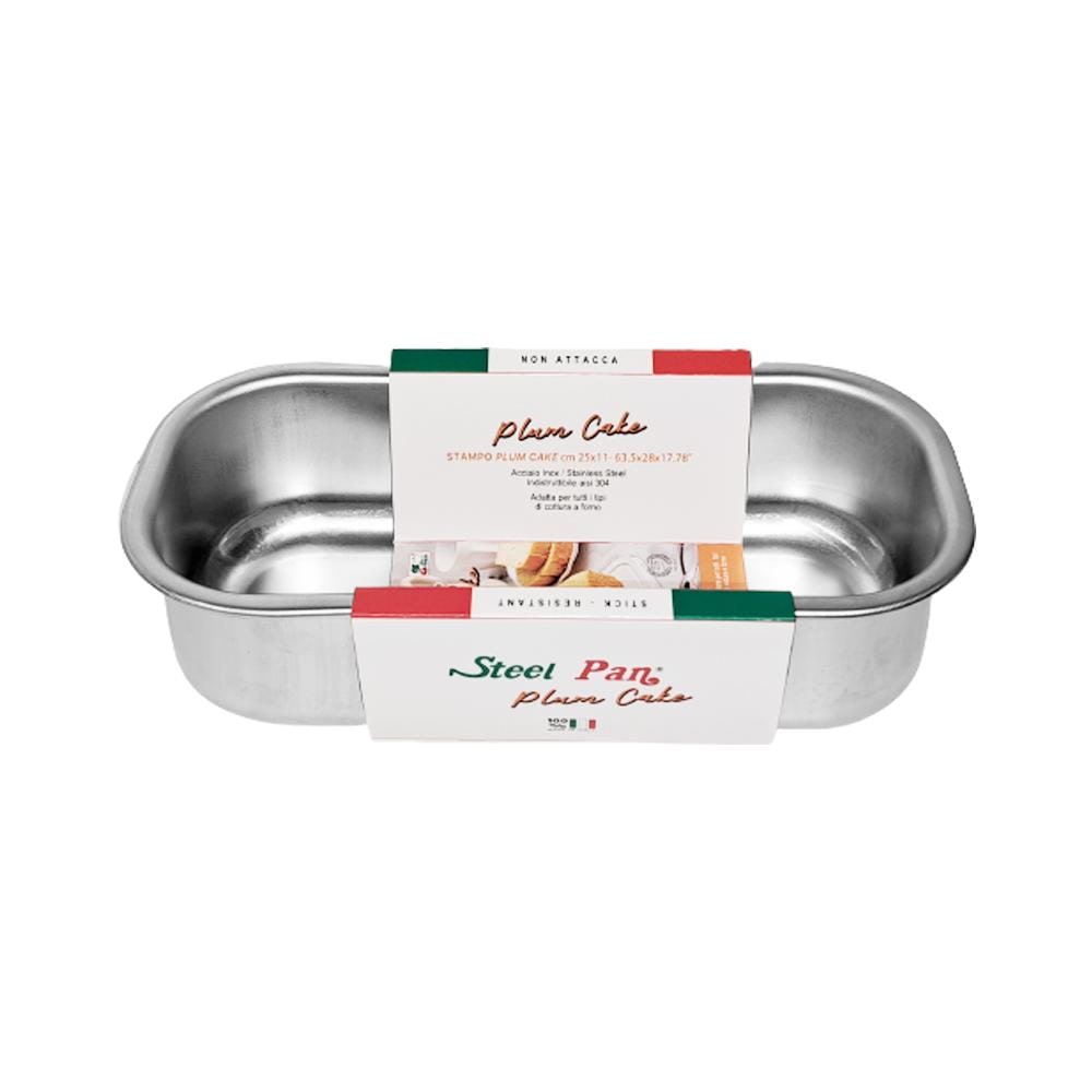 Moule à cake en inox 32X13X8 cm -  Argent / Métallique Rond Acier Inoxydable (inox  Steel Pan 32.00x13.00 cm