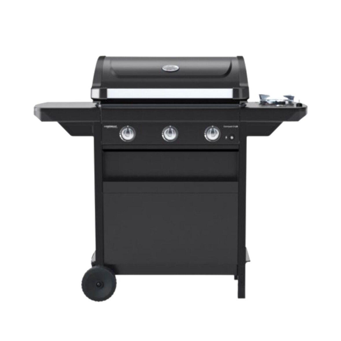 Barbecue a gas 3 bruciatori in acciaio fornello laterale e coperchio con termometro COMPACT 3LS