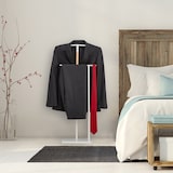 thumbnail of Relaxdays Herrendiener, für Anzug & Hose, Holz Metall Mix, Schlafzimmer, Kleiderbutler, HBT 107 x 48 x 20 cm, weiß/natur