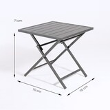 thumbnail of Mesa para exterior plegable cuadrada, Aluminio color antracita, Tamaño: 70x70x71 cm