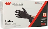 thumbnail of 100 WORK-INN/PS Handschuhe, Latex puderfrei Black Grip schwarz Größe S