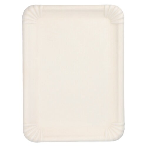 120 Servierplatten, Zuckerrohr "pure" eckig 26 cm x 35 cm weiss