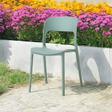 thumbnail of Lot de 4 chaises empilables en polypropylène avec fibre de verre pour jardin ou intérieur, hydrofuges et résistantes, design moderne – BARBARA – Vert