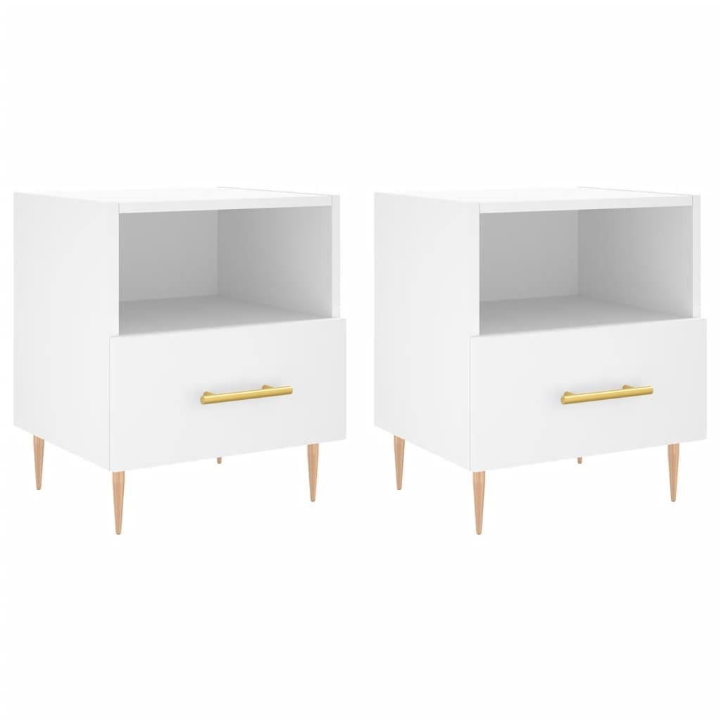 vidaXL Nachttische 2 Stk. Weiß 40x35x47,5 cm Holzwerkstoff