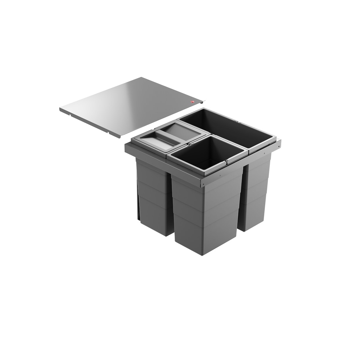 Hailo Abfallsammler 10000224 Triple XL 500 18/13/13/D dunkelgrau