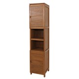 thumbnail of Teak-Hochschrank HWC-M87, Badschrank Badregal Badezimmer, hochwertiges B-Grade-Teak (Kernholz, 20-30 Jahre), 180x40cm