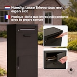 thumbnail of 4gardenz Pakketbrievenbus met apart Postvak - Anti-diefstal - Staande Pakketbox - Zwart