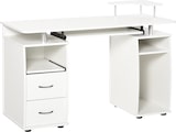 thumbnail of HOMCOM escritorio con estanterías mesa de ordenador con 2 cajones bandeja de teclado extraíble y soporte para monitor CPU para oficina 120x55x85 cm