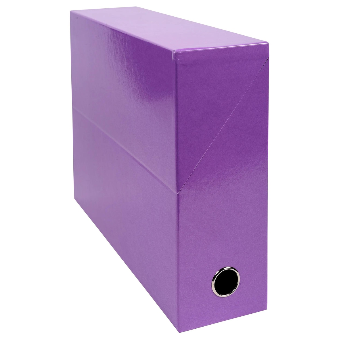 Exacompta Cod. 89926E - Scatola per progetti Iderama dorso 90mm, consegnata montata, cartoncino lucido - 25,5x34cm viola  - Confezione da  5 pz.