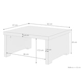 thumbnail of Nachtkästchen niedriger Nachttisch ohne Schublade Kiefer massiv Weiß 90.20-K15W