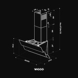 thumbnail of Wiggo WE-D633G(W) - Schuine Afzuigkap - 60cm - Wit Triple Glas