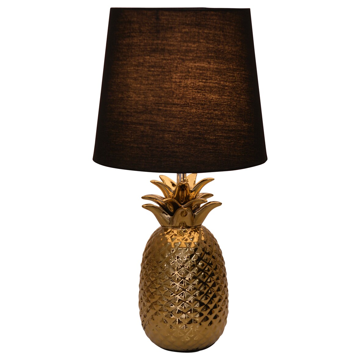 Näve Keramik-Tischleuchte h: 45cm "Ananas" schwarz, gold