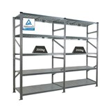 thumbnail of PROREGAL Fachbodenregal PROXIMO Stecksystem | Komplettregal | HxBxT 200x240x60cm | 5 Ebenen | Fachlast 200 kg | Beidseitig nutzbar | Verzinkt