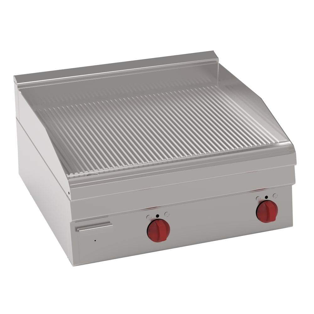 EURAST - Plaque chaufante fer 15 mm electrique partiellement rainurée sur table - 700x600x280 mm - 7800 W 400/3V - 30920611