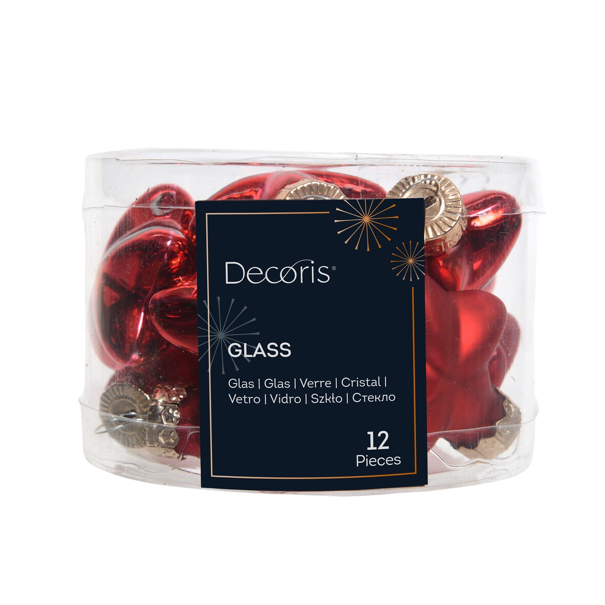 12 Christbaumschmuck Sterne 4cm Glas Weihnachtsschmuck Anhänger Figuren klein