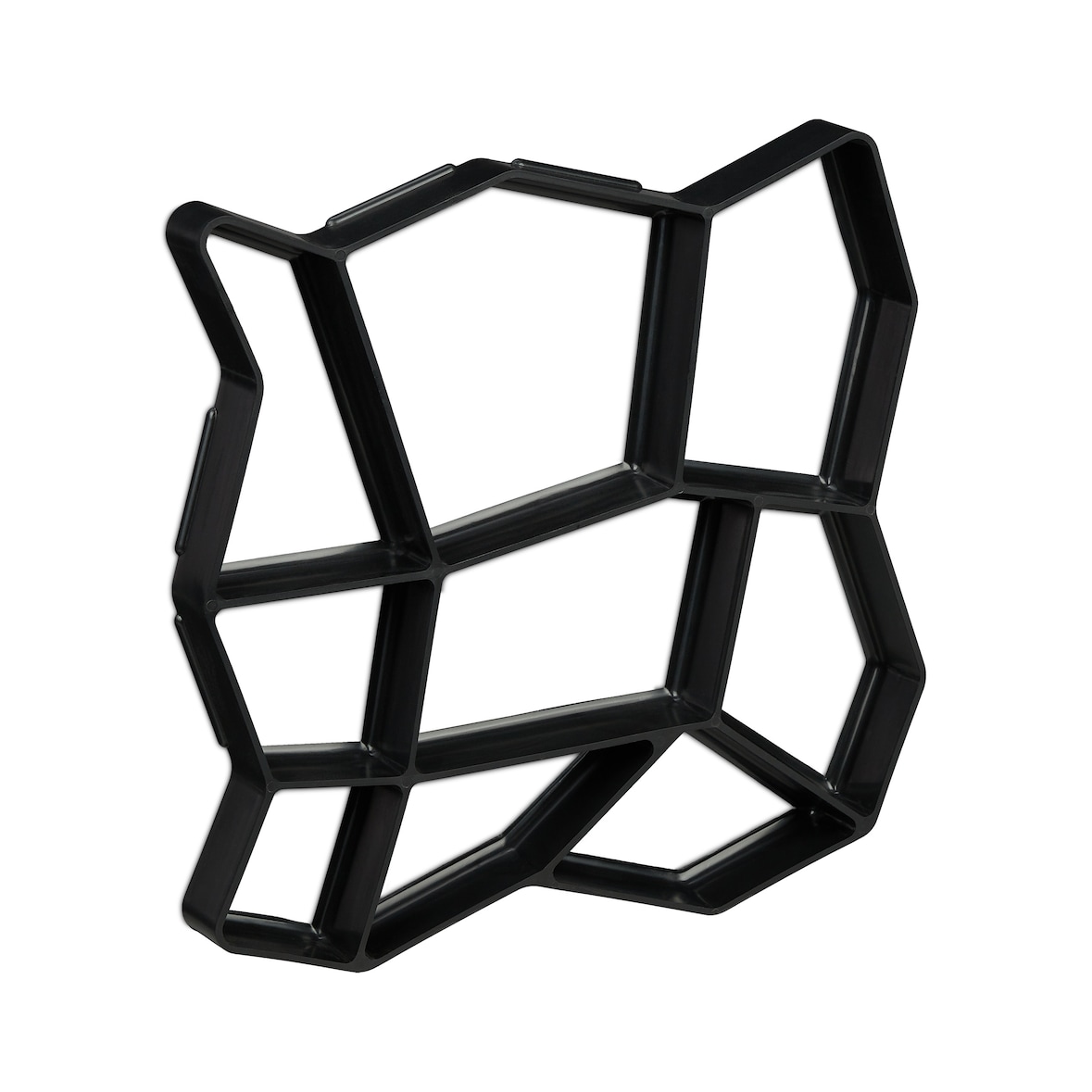 Relaxdays Gehwegform 2er Set, DIY Gestaltung von Gartenwegen, zum Selbstgießen, HxBxT: 4x32x32 cm, Kunststoff, schwarz